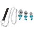 You2Toys - Buttplug Set - Anale Plug Set + Leash (zilver)