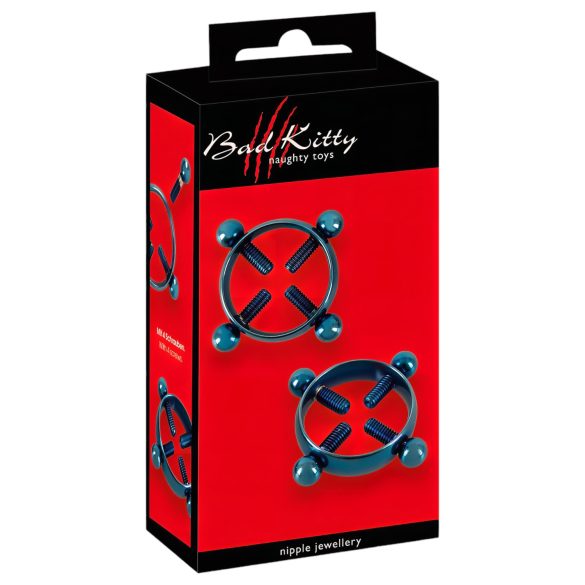 Bad Kitty - blauwe tepel sieraden (ronde vorm)