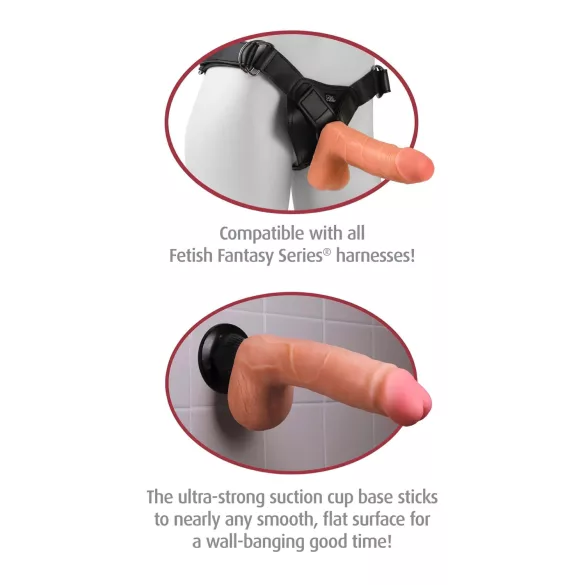 Real Feel Deluxe No.7 - realistische vibrator met balzak - huidkleurig