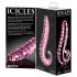 Icicles No. 24 - geribbelde glazen dildo met tongvorm (roze)