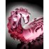 Icicles No. 24 - geribbelde glazen dildo met tongvorm (roze)