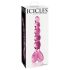 Icicles Nr. 43 - parelachtig, hartvormig glazen dildo (roze)