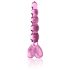 Icicles Nr. 43 - parelachtig, hartvormig glazen dildo (roze)