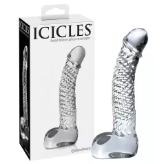   Icicles No. 61 - dildo met ballen en penisvorm - glas - transparant
