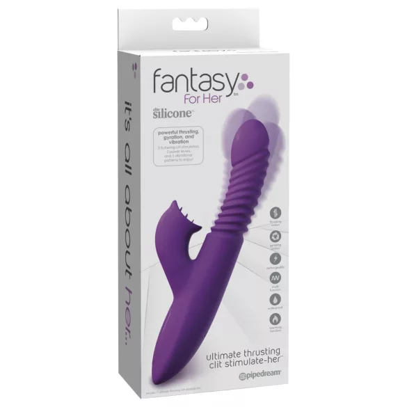 Fantasy For Her - 3-in-1 stotende vibrator met verwarmingsfunctie (paars)
