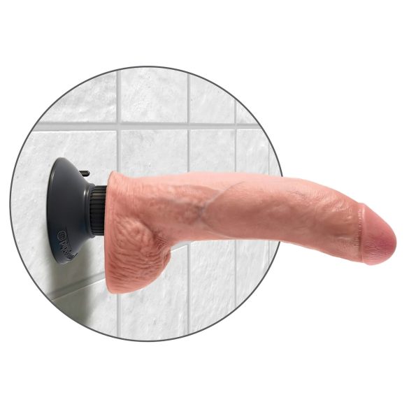 King Cock 9 - buigzame zuignap vibrator (26cm) - naturel