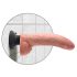 King Cock 9 - buigzame zuignap vibrator (26cm) - naturel