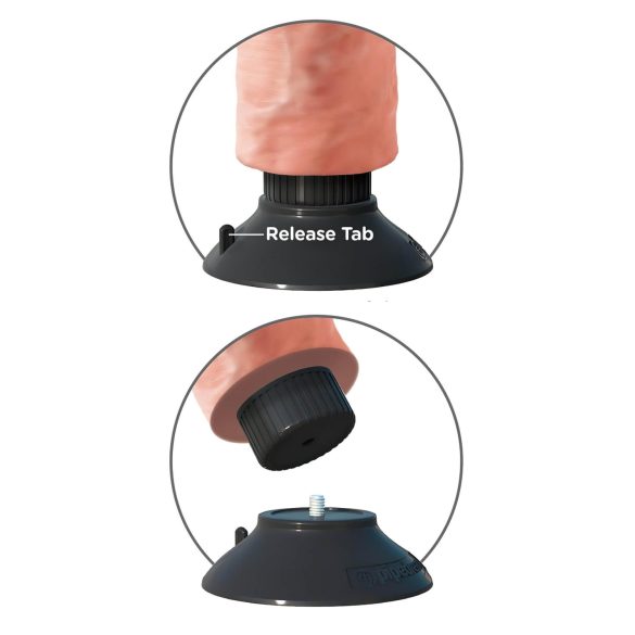 King Cock 9 - buigzame zuignap vibrator (26cm) - naturel