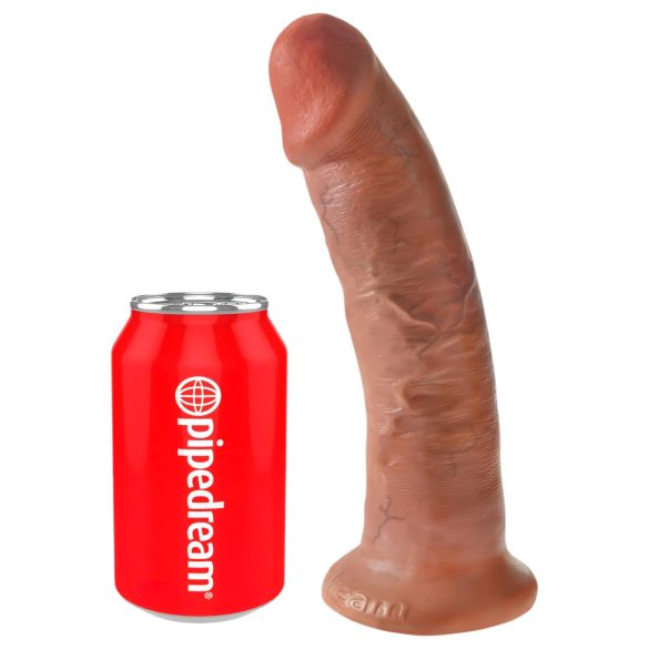 King Cock 9 - zuignap dildo (23cm) - donker natuurlijk
