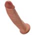 King Cock 9 - zuignap dildo (23cm) - donker natuurlijk
