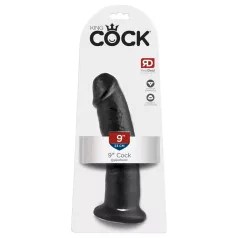 King Cock 9 - dildo met zuignap - zwart