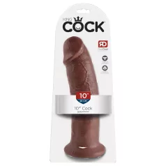 King Cock 10 - dildo met zuignap - 25cm - bruin