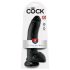 King Cock 9 - Realistische zuignap dildo met ballen (23cm) - zwart