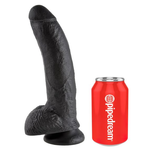 King Cock 9 - dildo met zuignap en ballen - 23cm - zwart