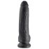 King Cock 9 - dildo met zuignap en ballen - 23cm - zwart