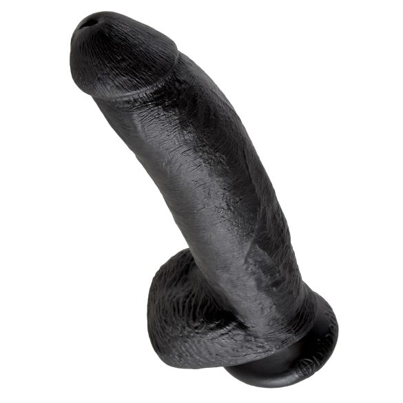 King Cock 9 - dildo met zuignap en ballen - 23cm - zwart