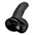 King Cock 9 - Realistische zuignap dildo met ballen (23cm) - zwart