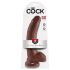 King Cock 9 - grote dildo met zuignap en ballen (23cm) - bruin