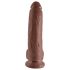 King Cock 9 - grote dildo met zuignap en ballen (23cm) - bruin
