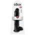 King Cock 11 - grote zuignap dildo met ballen (28 cm) - zwart
