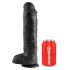 King Cock 11 - grote zuignap dildo met ballen (28 cm) - zwart