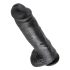 King Cock 11 - grote zuignap dildo met ballen (28 cm) - zwart