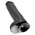 King Cock 11 - grote zuignap dildo met ballen (28 cm) - zwart