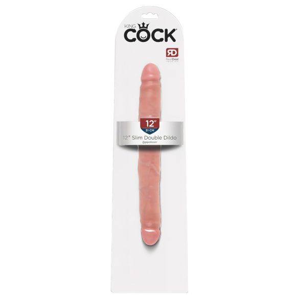 King Cock 12 Slim - levensechte dubbele dildo (31 cm) - natuurkleur
