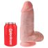 King Cock 9 Chubby - zuignap dildo met balzak (23 cm) - natuurlijk
