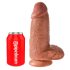 King Cock 9 Chubby - zuignap dildo (23 cm) - donker naturel