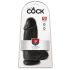 King Cock 9 Chubby - zuignap dildo met ballen (23cm) - zwart