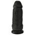 King Cock 9 Chubby - zuignap dildo met ballen (23cm) - zwart