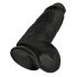 King Cock 9 Chubby - zuignap dildo met ballen (23cm) - zwart