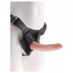 King Cock 7 - strap-on dildo met harnas - zwart