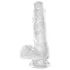 King Cock Clear 6 - dildo met zuignap en ballen - transparant 15cm