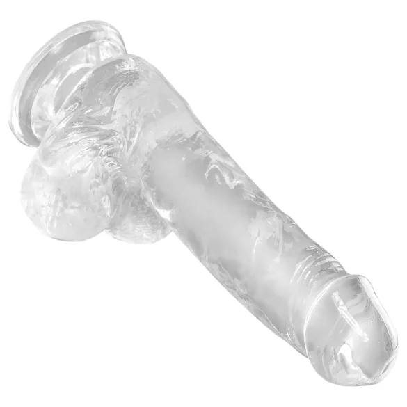 King Cock Clear 6 - dildo met zuignap en ballen - transparant 15cm