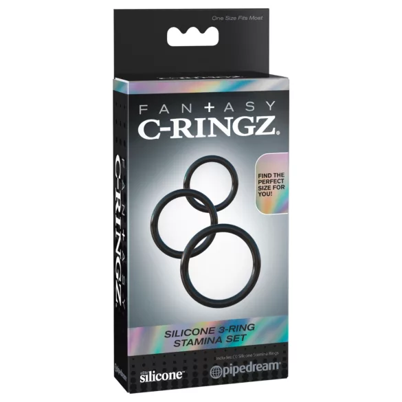 Fantasy C-Ringz - penisring set - zwart - 3 stuks