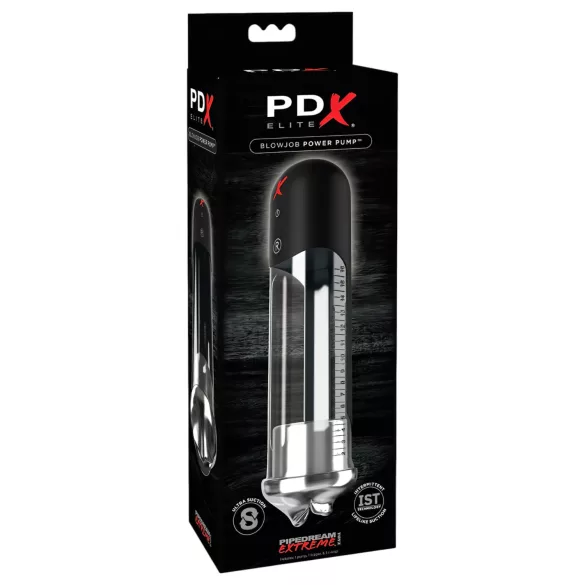 PDX Blowjob - automatische penispomp met lippen - zwart