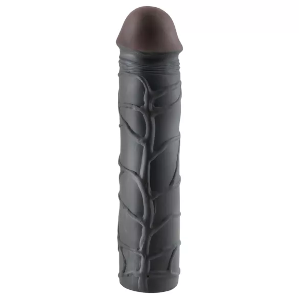 X-TENSION Mega 3 - penis sleeve - realistisch - zwart - 22,8 cm