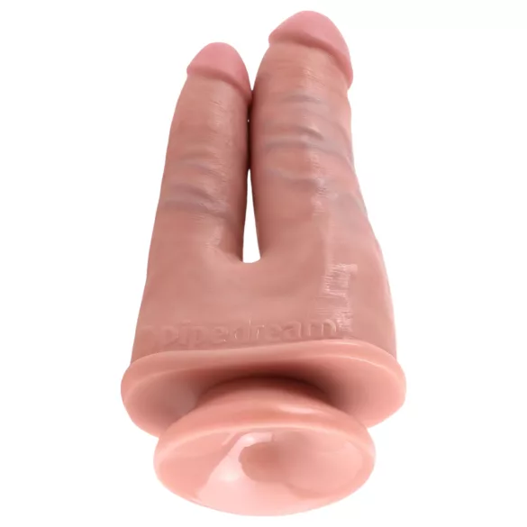King Cock - dubbel dildo voor dubbele penetratie - realistisch - huidskleur