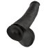 King Cock 15 - zuignap dildo met balzak (38 cm) - zwart