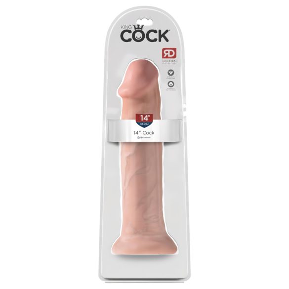 King Cock 14 - Grote zuignap dildo (36cm) - huidkleur
