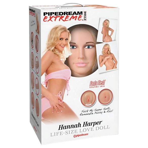 Pipedream Hannah Harper - Levensgrote opblaaspop met 3D-gezicht