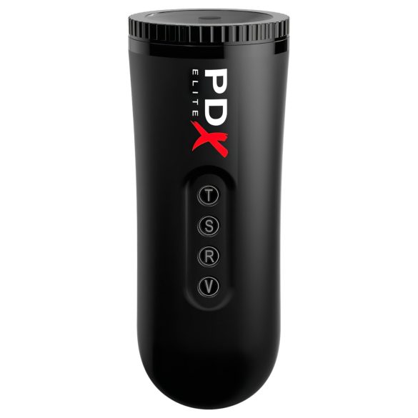 PDX Moto Blower - zuigende, vibrerende masturbator (zwart)