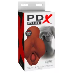   PDX Pick Your Pleasure - 2-in-1 realistische masturbator (bruin)