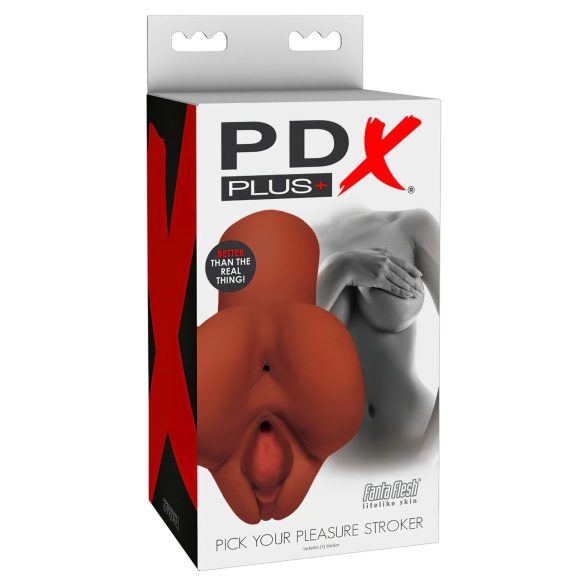 PDX Kies je Genot - 2in1 levensechte masturbator (bruin)