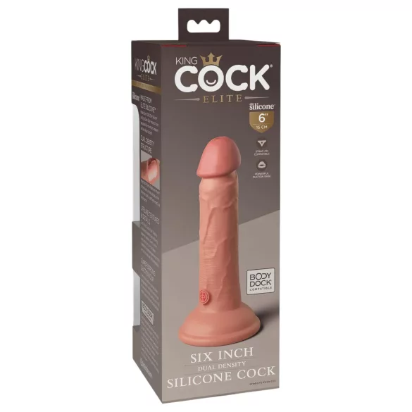 King Cock Elite 6 - realistische dildo met zuignap - 15cm - huidskleur