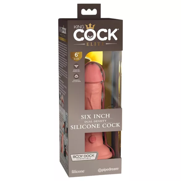 King Cock Elite 6 - realistische dildo met zuignap - 15cm - huidskleur