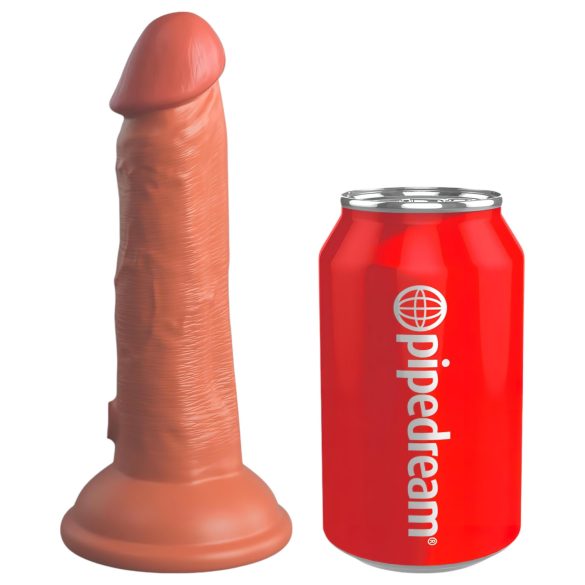 King Cock Elite 6 - zuignap, levensechte dildo (15cm) - donker