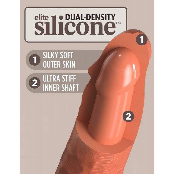King Cock Elite 6 - zuignap, levensechte dildo (15cm) - donker